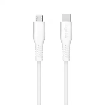 LogiLink CU0242 cavo USB 2.0 Type-C, USB-C maschio – micro USB maschio, 480 Mbps, 12 W, bianco, 1 m