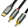 LogiLink CUA0142 cavo USB 2.0 Type-C a 2x RCA, audio stereo, alluminio, nero/argento, 2 m