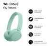 Sony WH-CH530 cuffie Bluetooth wireless, menta