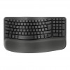 Logitech Wave Keys 920-012289 tastiera ergonomica wireless, 2,4 GHz / Bluetooth, layout svizzero (CH), grafite