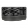 Logitech Wave Keys 920-012289 tastiera ergonomica wireless, 2,4 GHz / Bluetooth, layout svizzero (CH), grafite
