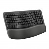 Logitech Wave Keys 920-012289 tastiera ergonomica wireless, 2,4 GHz / Bluetooth, layout svizzero (CH), grafite