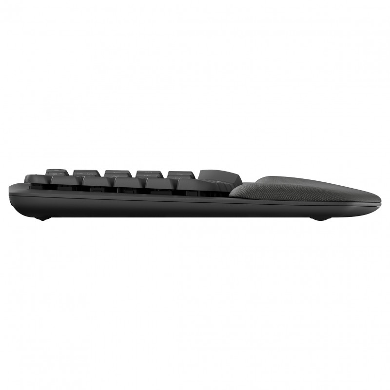 Logitech Wave Keys 920-012289 tastiera ergonomica wireless, 2,4 GHz / Bluetooth, layout svizzero (CH), grafite