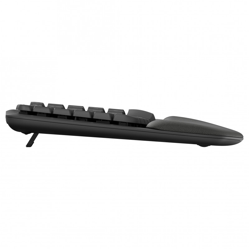 Logitech Wave Keys 920-012289 tastiera ergonomica wireless, 2,4 GHz / Bluetooth, layout svizzero (CH), grafite