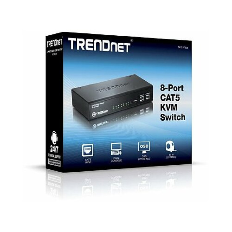 TRENDnet TK-CAT508 switch KVM, 8 porte KVM