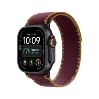 Apple Watch Ultra 4 smartwatch, GPS + Cellular, 49 mm, nero, Trail Loop bordeaux, M/L