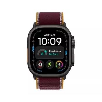Apple Watch Ultra 4 smartwatch, GPS + Cellular, 49 mm, nero, Trail Loop bordeaux, M/L