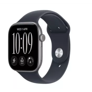Apple Watch Series 12 GPS smartwatch, 46 mm, cassa in alluminio grigio siderale, cinturino Sport blu navy M/L