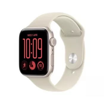 Apple Watch SE 3 orologio smart, GPS + Cellular, 44 mm, cassa in alluminio galassia, cinturino sport sabbia S/M