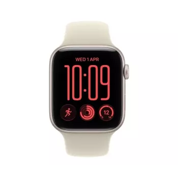 Apple Watch SE 3 orologio smart, GPS + Cellular, 44 mm, cassa in alluminio galassia, cinturino sport sabbia S/M