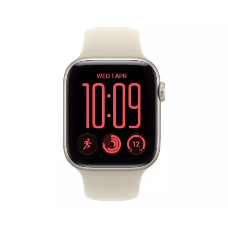 Apple Watch SE 3 orologio smart, GPS + Cellular, 44 mm, cassa in alluminio galassia, cinturino sport sabbia S/M