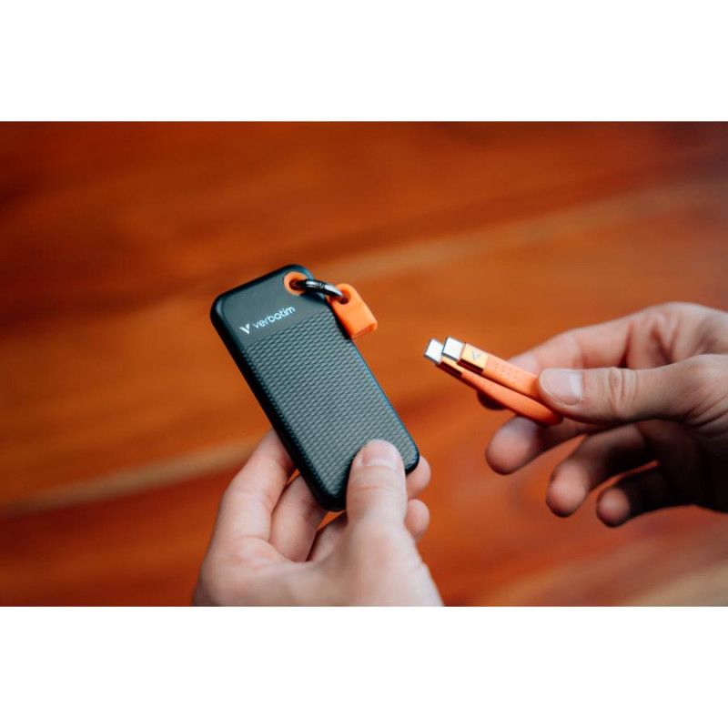SSD portatile Verbatim Pocket 32285, 512 GB, USB 3.2 Type-C, nero/arancione
