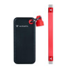 SSD portatile Verbatim Pocket 32434, 128 GB, USB 3.2 Type-C, nero/rosso