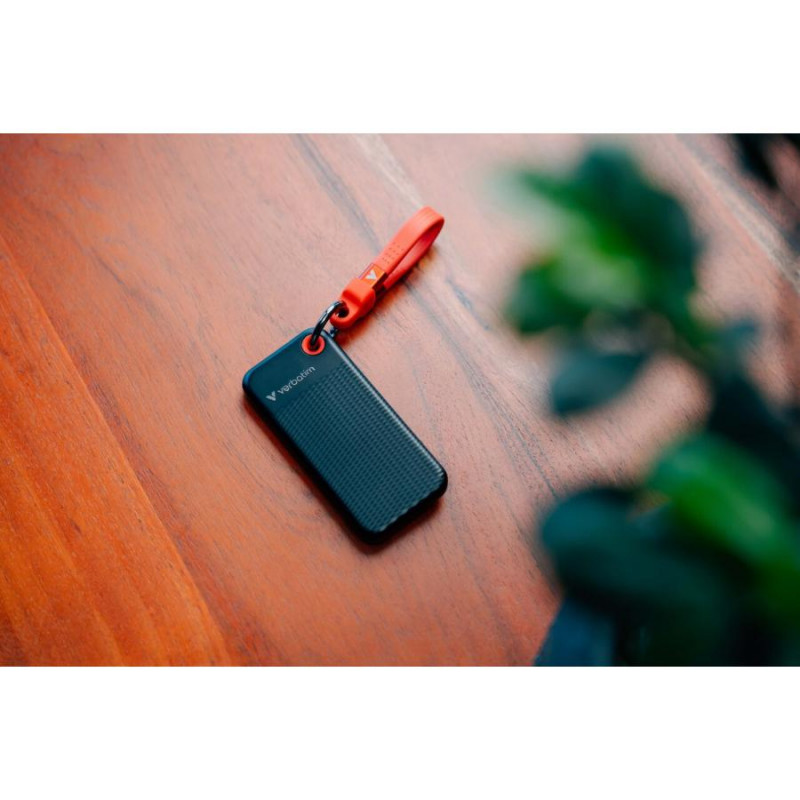 SSD portatile Verbatim Pocket 32434, 128 GB, USB 3.2 Type-C, nero/rosso