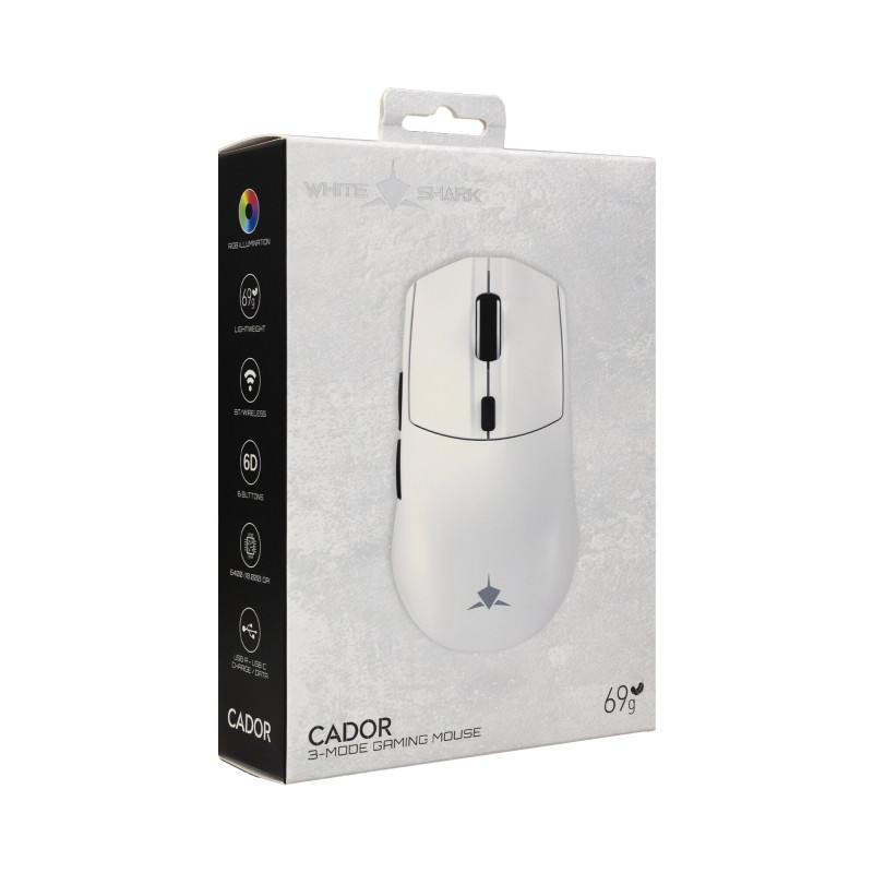 White Shark CADOR WGM-5020 mouse da gaming, bianco
