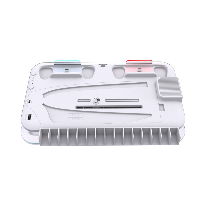 White Shark KIMURA PRO PS5 base di raffreddamento con 2 docking di ricarica, bianca