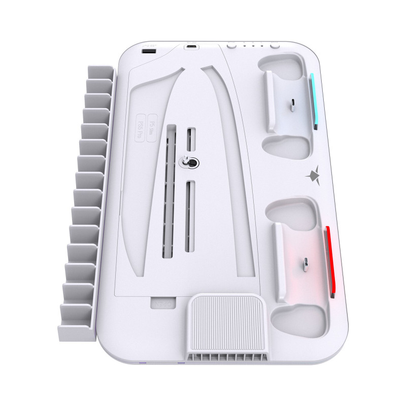White Shark KIMURA PRO PS5 base di raffreddamento con 2 docking di ricarica, bianca