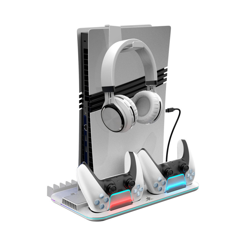 White Shark KIMURA PRO PS5 base di raffreddamento con 2 docking di ricarica, bianca