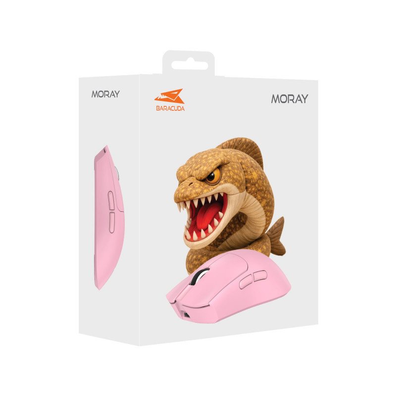 Baracuda BGM-133 MORAY mouse da gaming, 2,4 GHz e Bluetooth, rosa