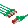 Goobay 66659 cavo di rete patch CAT 6, S/FTP (PiMF), 2 m, verde, conduttore in rame (CU), 5 pz.