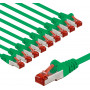 Goobay 67509 cavo di rete patch CAT 6, S/FTP (PiMF), 3 m, verde, 10 pz.
