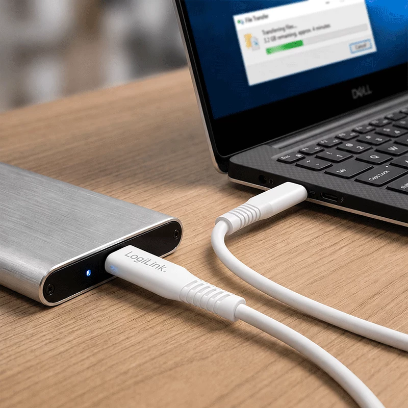 LogiLink CU0244 cavo USB 2.0 da USB-C a Micro-USB, 480 Mbps, 12 W, bianco, 2 m