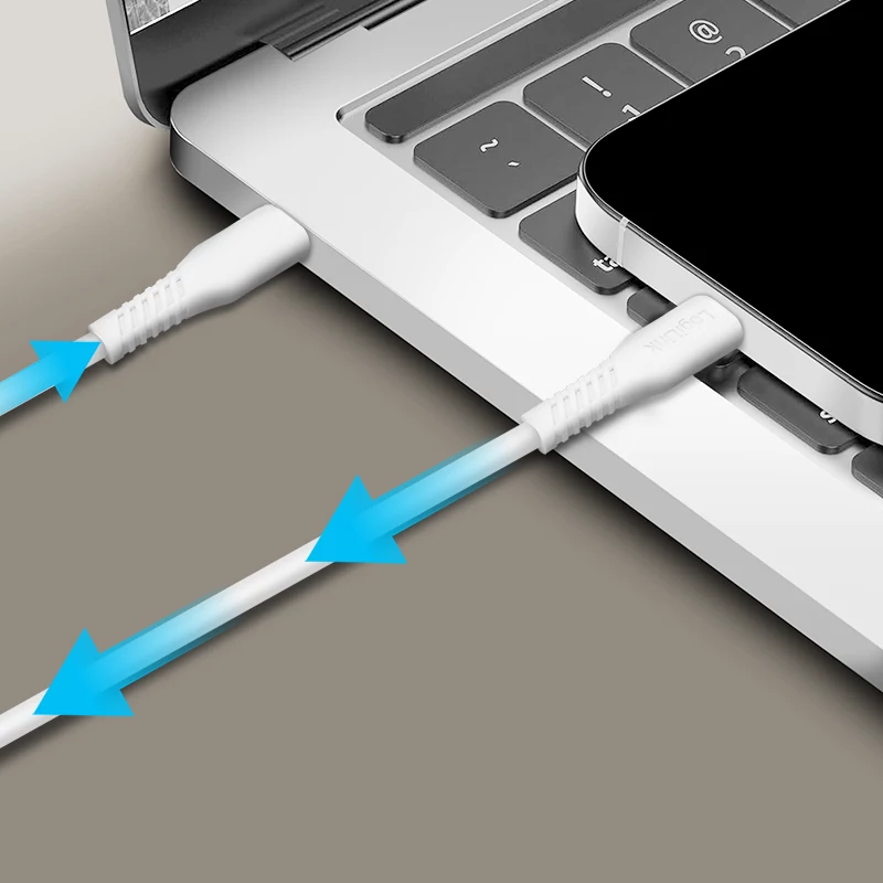 LogiLink CU0263 cavo USB 2.0 da USB-C a USB-C, 480 Mbps, 60 W, bianco, 1,5 m