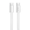 LogiLink CU0445 cavo piatto USB 2.0 da USB-C a USB-C, intrecciato, 480 Mbps, 60 W, bianco, 1 m