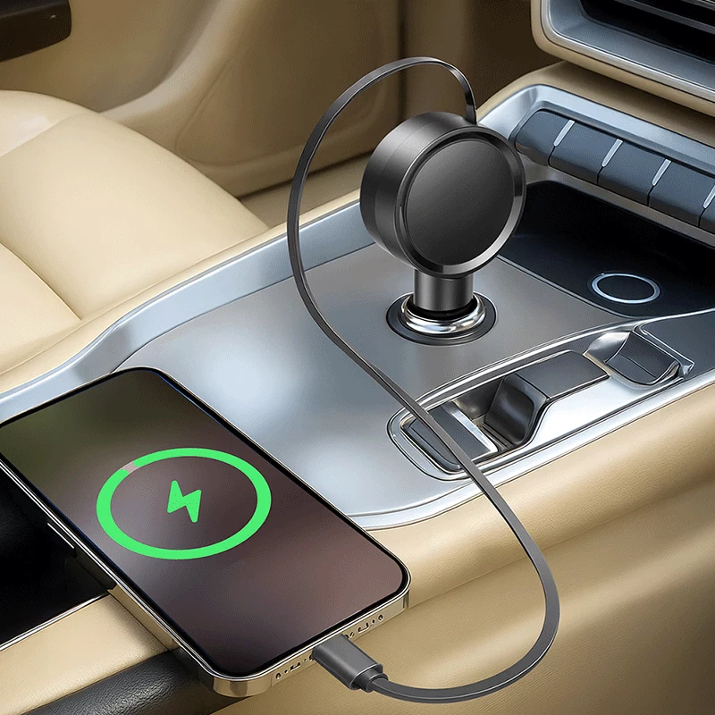 LogiLink PA0400 caricabatterie USB-C per auto, 1 porta, PD 3.0, 30 W, cavo retrattile, 0,8 m