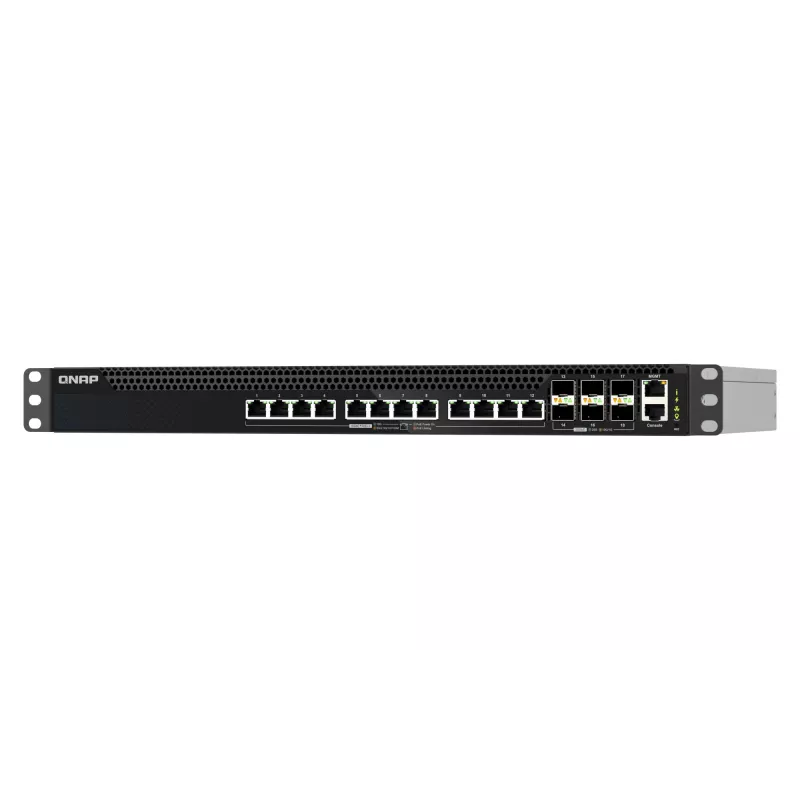 Switch di rete QNAP QSW-M5218P-6F12T gestito L3 PoE, 12 x 10G Ethernet RJ-45, rack 1U