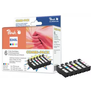 Peach PI200-256 confezione risparmio cartucce d'inchiostro per Epson 24XL (T243) (6 pz.), capacità XL