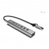 i-tec CAHUBMETAL6LANPD hub USB-C/USB-A in metallo, 6 porte, Gigabit LAN, Power Delivery 85 W, argento