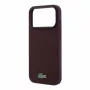 Lacoste PVC Iconic Petit Pique custodia MagSafe per iPhone 18 Pro Max / 17 Pro Max, logo in metallo, bordeaux