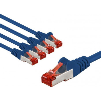 Goobay 66608 cavo patch CAT 6, S/FTP (PiMF), 3 m, blu, conduttore in rame CU (5 pz.)