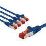 Goobay 66608 cavo patch CAT 6, S/FTP (PiMF), 3 m, blu, conduttore in rame CU (5 pz.)