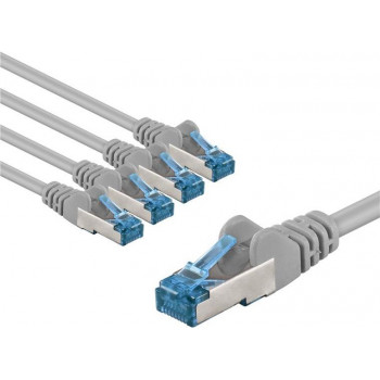 Goobay 67517 cavo patch Cat 6a S/FTP, 3 m, grigio (5 pz.)