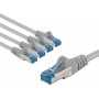 Goobay 67517 cavo patch Cat 6a S/FTP, 3 m, grigio (5 pz.)
