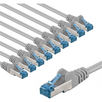 Goobay 67525 cavo patch Cat 6a S/FTP (PiMF), 1 m, grigio (10 pz.)