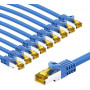 Goobay cavo patch RJ45 CAT 6A S/FTP (PiMF), 500 MHz, con cavo grezzo CAT 7, 5 m, blu (10 pz.)