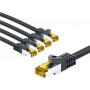 Goobay cavo patch RJ45 CAT 6A S/FTP (PiMF), 500 MHz, con cavo grezzo CAT 7, 1 m, nero