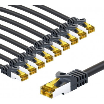 Goobay 69414 cavo patch RJ45 CAT 6A S/FTP (PiMF), 500 MHz, con cavo grezzo CAT 7, 2 m, nero