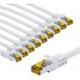 Goobay 69449 cavo patch RJ45 CAT 6A S/FTP (PiMF), 500 MHz, con cavo grezzo CAT 7, 2 m, bianco (10 pz.)