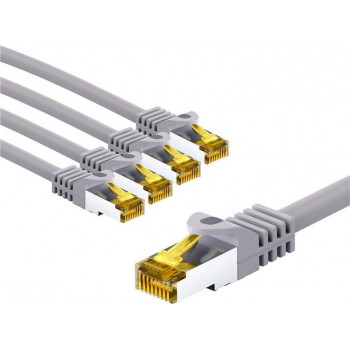 Goobay 69469 cavo patch S/FTP (PiMF) con cavo CAT 7, 3 m, grigio (5 pz.)