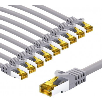 Goobay 69515 cavo patch RJ45 CAT 6A S/FTP (PiMF) con cavo CAT 7, 1 m, grigio (10 pz.)