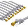 Goobay 69517 cavo patch RJ45 CAT 6A S/FTP (PiMF) con cavo CAT 7, 3 m, grigio (10 pz.)