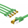 Goobay 69573 cavo patch RJ45 CAT 6A S/FTP (PiMF), 500 MHz, con cavo CAT 7, 1 m, verde (5 pz.)