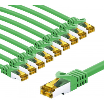 Goobay 69759 cavo patch RJ45 CAT 6A S/FTP (PiMF), 500 MHz, con cavo CAT 7, 5 m, verde (10 pz.)