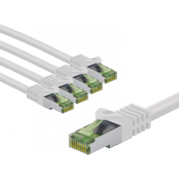 Goobay 69768 cavo patch CAT 8.1, certificato GHMT, S/FTP (PiMF), 1 m, bianco (5 pz.)