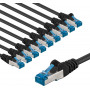 Goobay 67543 CAT 6A cavo patch, S/FTP (PiMF), 3 m, nero (10 pz.)
