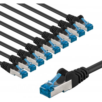 Goobay 67544 CAT 6A cavo patch, S/FTP (PiMF), 5 m, nero (10 pz.)